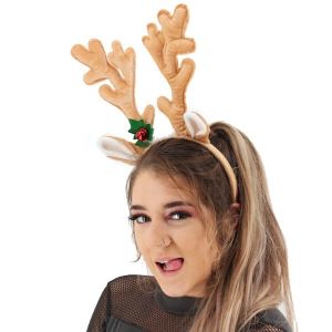 Light Brown Reindeer Antlers Headband
