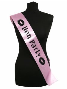 Light Pink 'Hen Party' Sash With Lips
