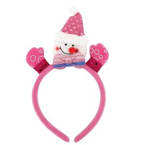 Pink Snowman Christmas Headband With Mittens 