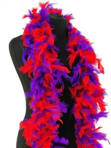 Luxury Mixed Red & Purple Feather Boa – 80g -180cm
