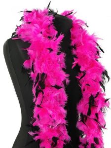 Luxury Pink Feather Boa with Black Tips 80g -180cm