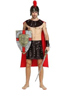 Male Roman Soldier Gladiator Fancy Dress Costume Style 3 – One Size
