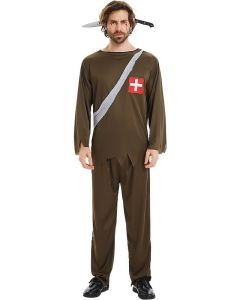 Male Shredded Army Medic Halloween Fancy Dress Costume – One Size