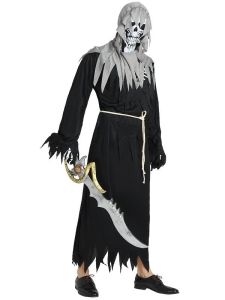 Male Skeleton Warrior Pirate Halloween Fancy Dress Costume – One Size