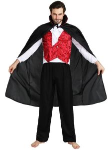 Male Smart Count Vampire Halloween Fancy Dress Costume – One Size