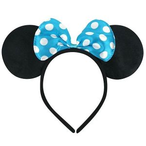 Mouse Style Ears and Blue Spotty Bow