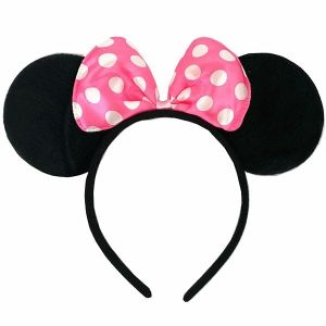 Mouse Style Ears and Light Pink Spotty Bow