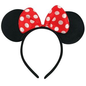 Mouse Style Ears and Red Spotty Bow