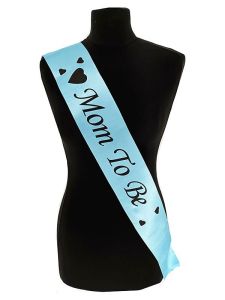 Blue With Black Heart ‘Mom To Be’ Sash