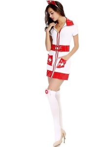 Naughty Nurse Sexy Fancy Dress Costume UK 8
