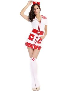 Naughty Nurse Sexy Fancy Dress Costume UK 8