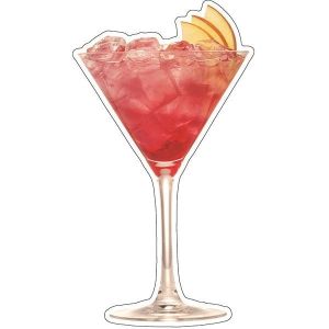 Pink Cocktail with Slices of Apple