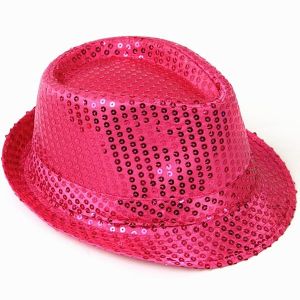 Super Cool Pink Sequin Gangster Hat
