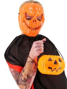 Creepy Pumpkin Jack O’lantern Style Face Mask Halloween Fancy Dress Costume