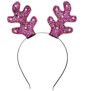 Purple Glitter Deer Antlers Christmas Headband