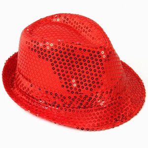Super Cool Red Sequin Gangster Hat