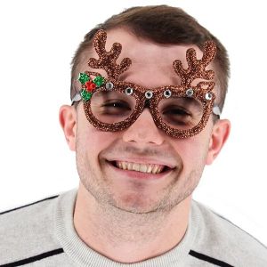 Reindeer Antlers Glitter Christmas Glasses