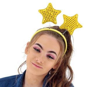Sequined Gold Stars Headband 