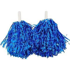 Set Of 2 Glitzy Cheerleader Pom Poms In Blue