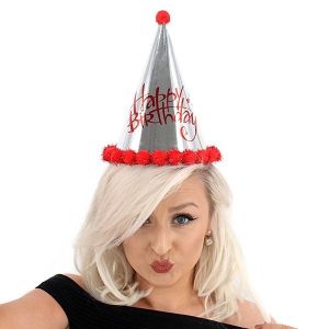 Red & Silver Holographic ‘Happy Birthday’ Paper Hat