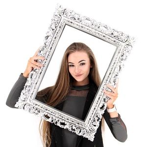 Silver Antique Style Square Posing Frame