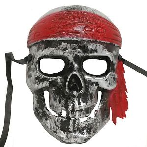 Ghost Pirate Skull Mask Silver