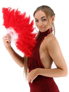 Stunning Red Feather Fan