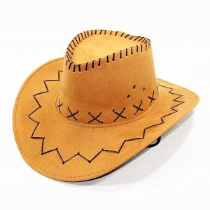 Tan Suede Effect Western Cowboy Cowgirl Hat