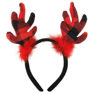 Tartan Reindeer Antlers Headband 