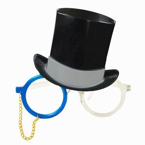 Toffs Top Hat & Blue Monocle Sunglasses
