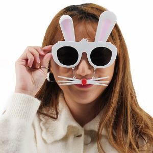 White Bunny Ear with Moustache Glasses