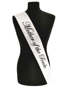 White With Black Writing ‘Mother Of The Bride’ Sash