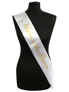 White With Gold Writing ‘Mother Of The Groom’ Sash