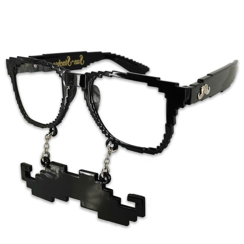 Sun Staches Pixel Glasses With Pixel Moustache