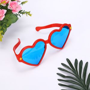 Giant Jumbo Heart Shaped Party Glasses - Red