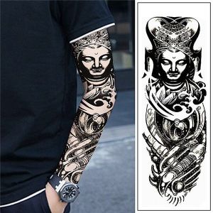 Indian Guru Sleeve Temporary Tattoo Body Art Transfer No. 13