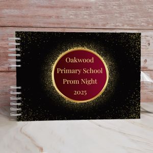 Custom Black and Gold Elegant Prom Night Guest Book with Different Page Options-No. 125