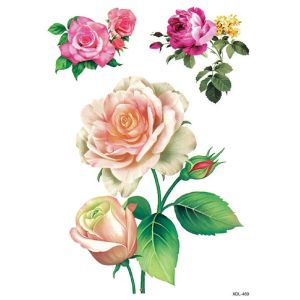 Delicate Roses Medium Temporary Tattoo Body Art Transfer No. 19