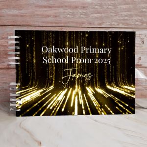 Custom Gold Art Deco Black Gatsby Theme Guest Book with Different Page Options-No. 128