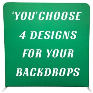 Custom Pillowcase Tension Frame and 2 Double-Sided Backdrops