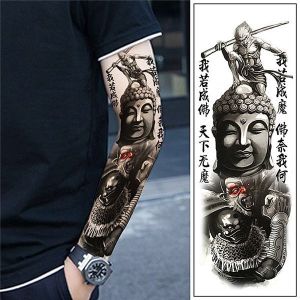 God Buddha Sleeve Temporary Tattoo Body Art Transfer No. 60