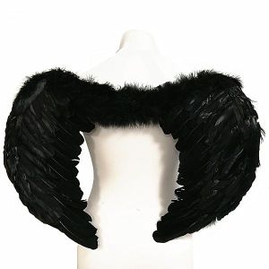 Black Feather Angel Wings Large