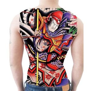 Oriental Guard Full Back Temporary Tattoo Body Art Transfer No. 69