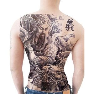 Chinese General Full Back Temporary Tattoo Body Art Transfer No. 75