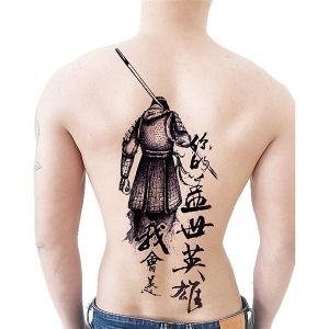 Monkey King Hero Full Back Temporary Tattoo Body Art Transfer No. 76