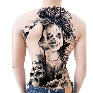 Tattooed Temptress Full Back Temporary Tattoo Body Art Transfer No. 83