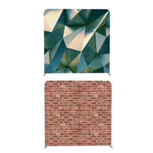 8ft*7.5ft Metal 3D Prism & Brick Wall Double Backdrop, With or Without Tension Frame
