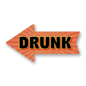 'Drunk' Arrow UV Printed Word Board Photo Booth Sign Prop