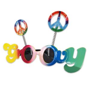 ‘Groovy’ Framed Rainbow Coloured Peace Bopper Sunglasses