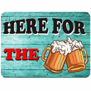 ‘Here For The Beer’ Rectangle UV Printed Word Board Photo Booth Sign Prop